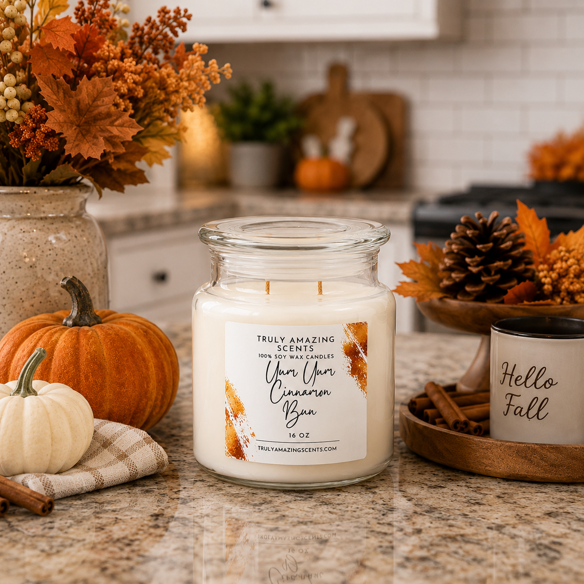 Yum Yum Cinnamon Bun 16 oz. Soy Candle