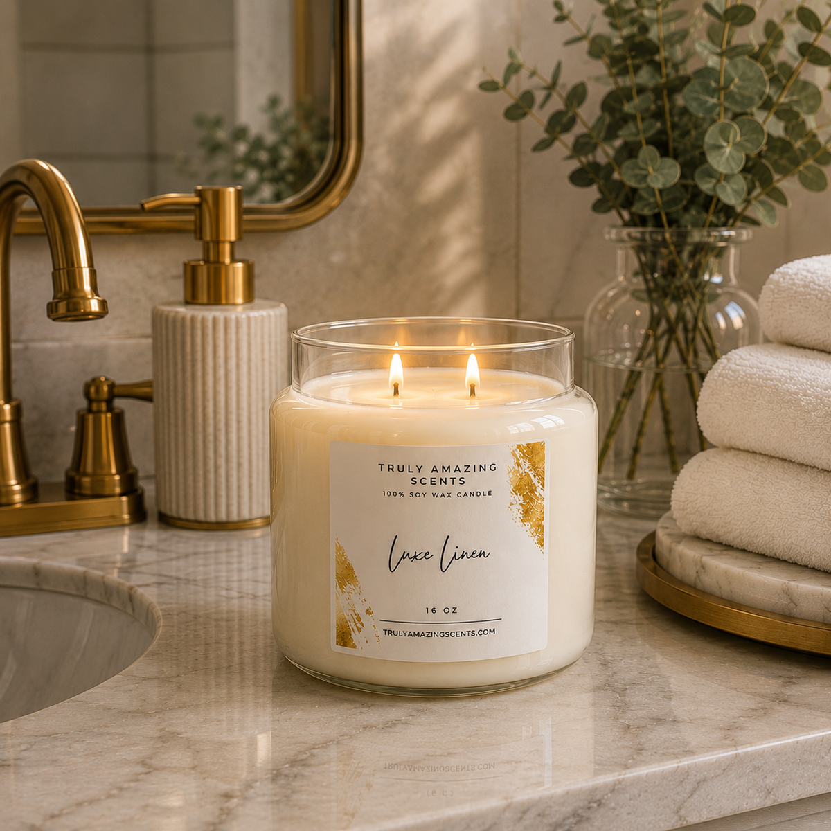 Luxe Linen 16 oz. Soy Candle