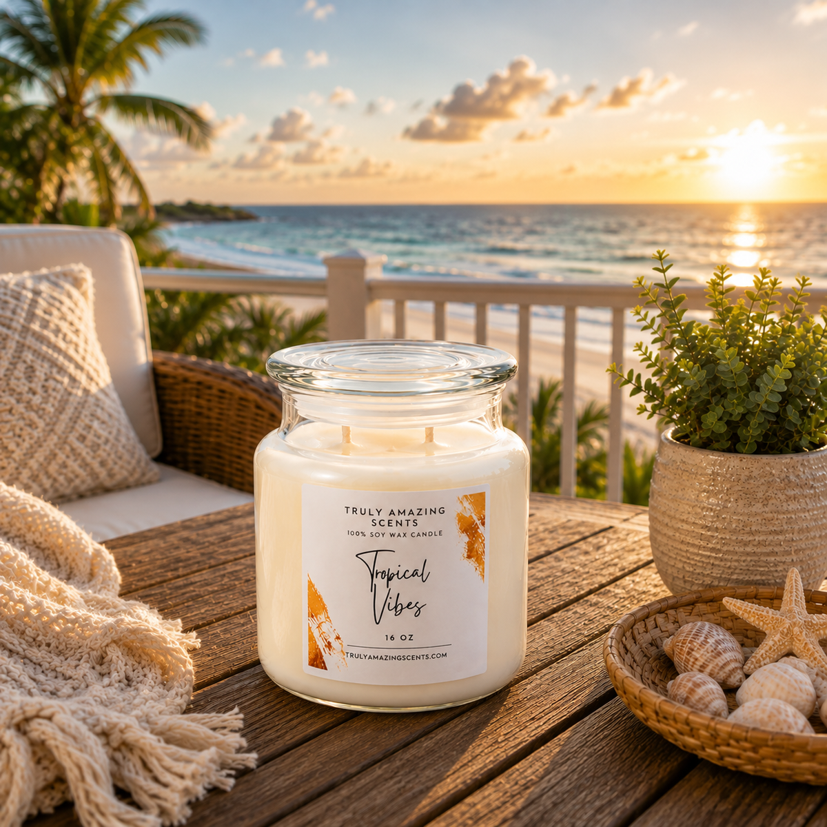 Tropical Vibes 16 oz. Soy Candle